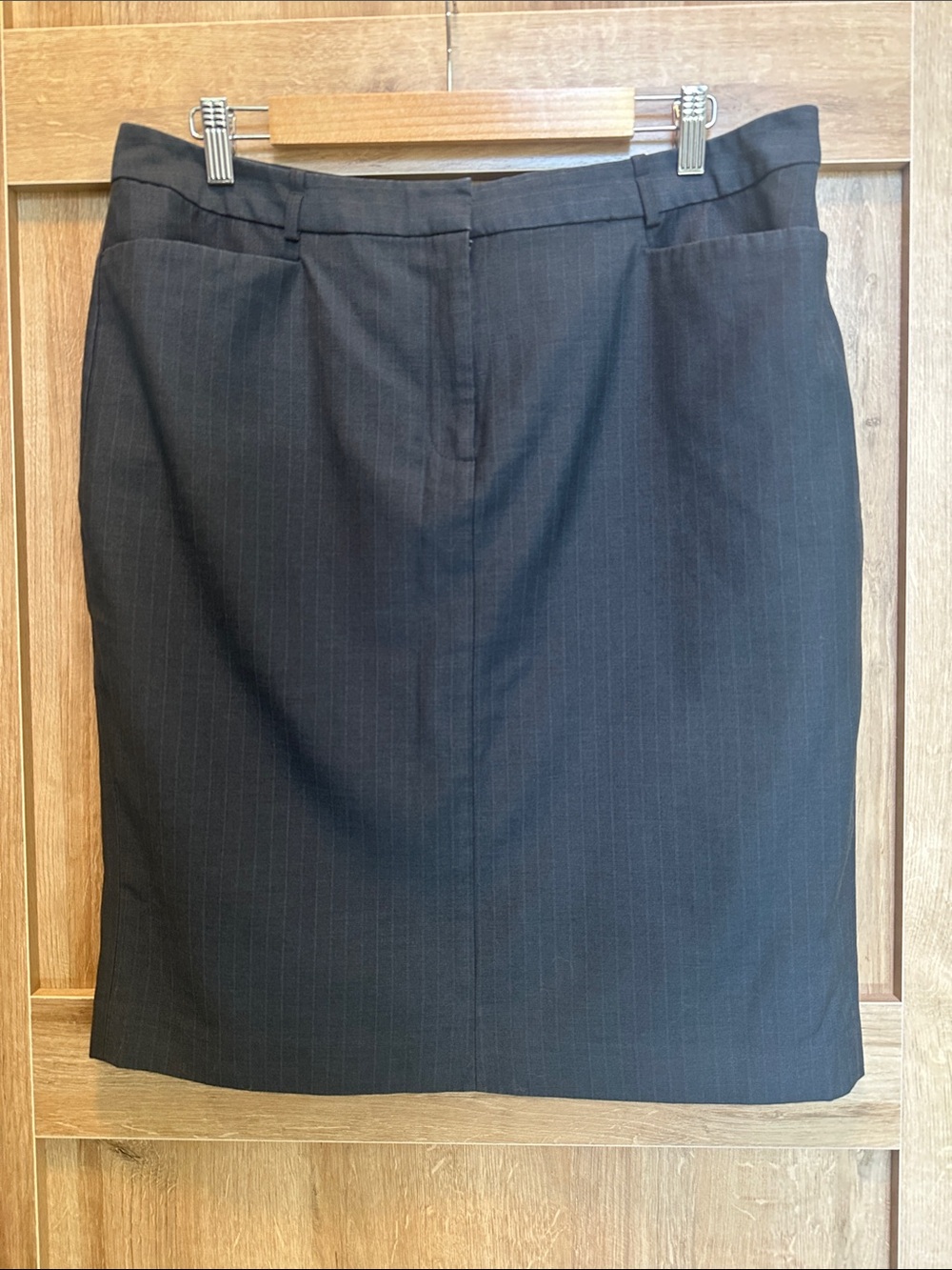 Calvin Klein Classic Navy Pinstripe Pencil Skirt - Women's Workwear